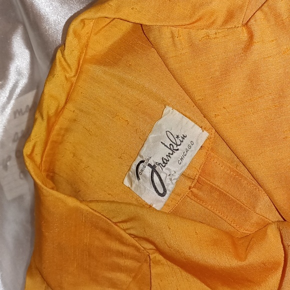 Vintage 50's peachy orange Franklin Chicago dress S/M - Picture 7 of 9